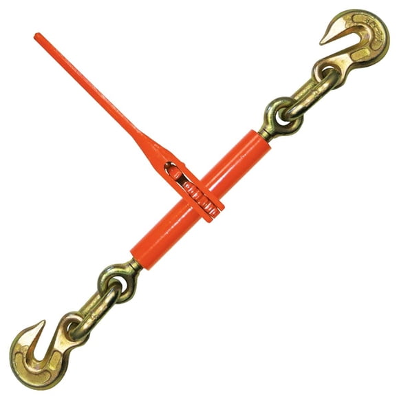 Carpeta De Carga Estilo Trinquete Vulcan Con 2 Ganchos De Agarre - Carga De Trabajo Segura De 9 200 Libras (Para Cadena De 3/8 Pulgadas Grado 70-80 Y 100 O 1/2 Pulgada Grado 43)