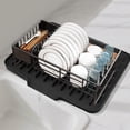 thumbnail image 2 of Unique Bargains Silicone Easy Clean Slope Design Dish Drying Mat Black 15.7*12.6*0.8 inch, 2 of 6