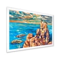 thumbnail image 2 of Designart 'The Blue Ocean By Rocky Cliffs I' Nautical & Coastal Framed Art Print, 2 of 4