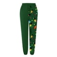 thumbnail image 5 of DecSea Christmas Textured Pants for Women Fall 2024 Trendy Drawstring Elastic High Waist Pants Straight Leg Trousers, 5 of 5