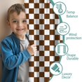 thumbnail image 3 of Blackout Kids Curtains,Brown and White Checkerboard Pattern Childrens Insulated Curtains Set Of 2,Bedroom Essentials,Toddler Room Decor 52"x84", 3 of 5