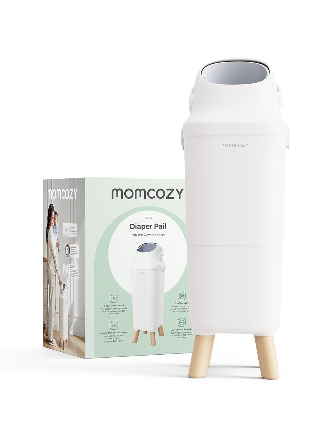 Momcozy Diaper Pail with Triple-Seal Odor Control photo 1