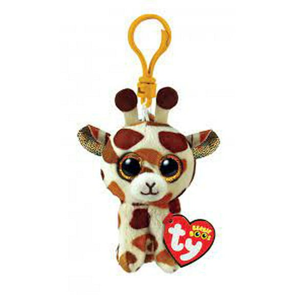 TY Beanie Boos - STILTS the Giraffe (Glitter Eyes)(Key Clip - 3" Plush) (BONUS ONE RANDOM TY ERASER)