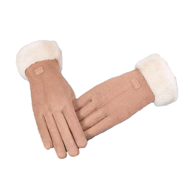 Winter gloves for ladies with touch screen fingers for warm thick texting