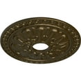thumbnail image 3 of Ekena Millwork 18"OD x 3 1/2"ID x 1 3/8"P Warsaw Ceiling Medallion (Fits Canopies up to 3 1/2"), Hand-Painted Brass, 3 of 6