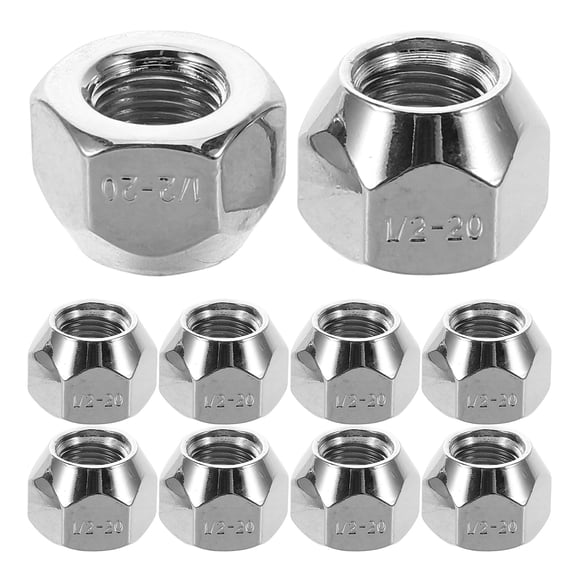 10 Pcs 1/2-20 Lug Nuts Open End Tire Lugs, Wheel Nuts For Car Truck Trailer Acorn Nut For Rv Boat Trailer 16mm Tall 21mm Hex Wheel Tire Lugs