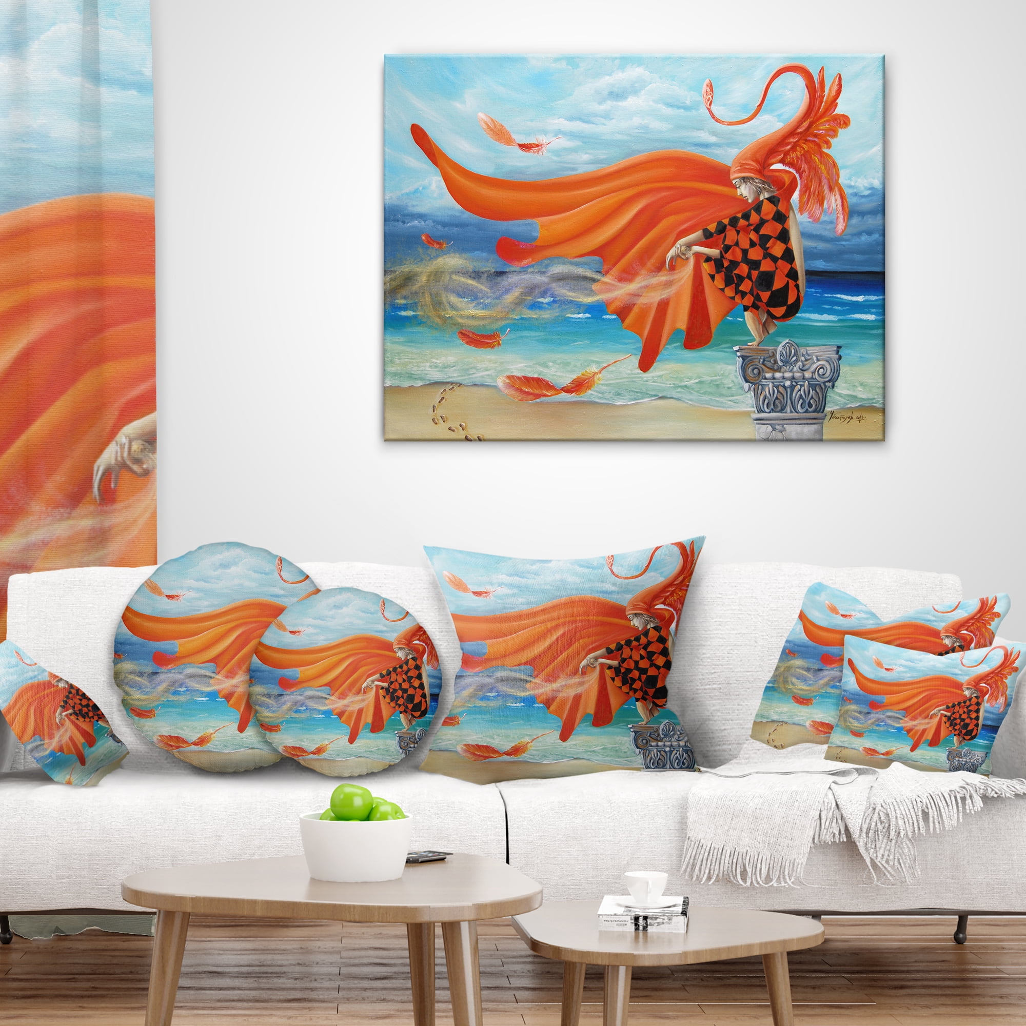 Designart Wind Blows All - Abstract Throw Pillow - 18x18