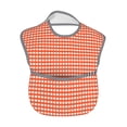 thumbnail image 2 of Hirioo Orange Gingham for Baby Waterproof Pocket Bib Adjustable Closed for Babies Toddlers with Large Pocket 6-24Months, 2 of 8