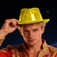 thumbnail image 2 of XIAOCHA Men's Glossy Surface Cowboy Hat Solid Theme Event Party Western Hat,Gold, 2 of 4