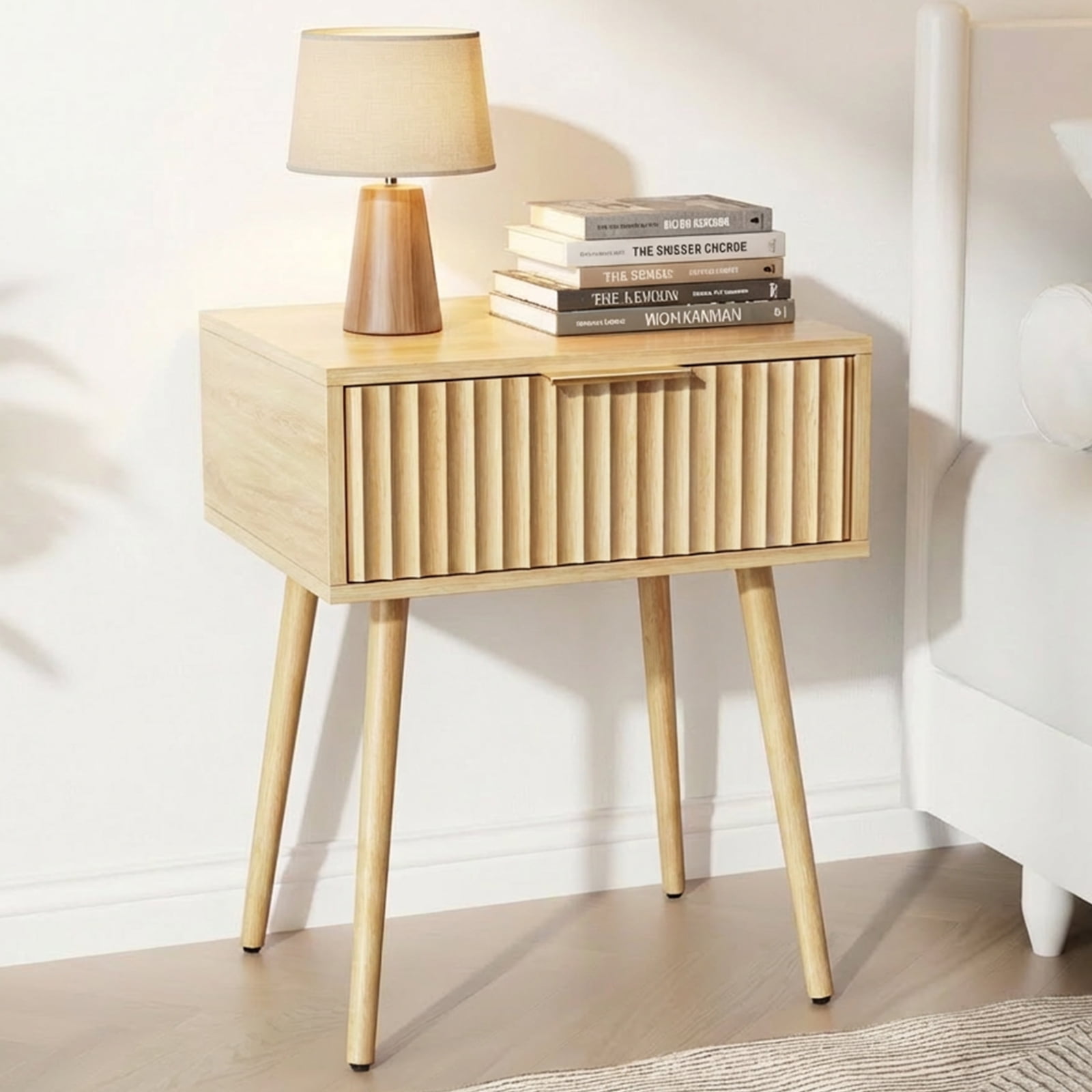 Ktaxon Set of 2 Solid Wood Nightstand,  End Table, Side Side End Table for Bedroom Furniture, Oak