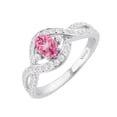 thumbnail image 2 of Sterling Silver with Pink Topaz and White Zircon Engagement Ring, 2 of 3