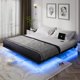 thumbnail image 1 of Somier flotante OLEVS de metal tamaño king con luz LED y cargador, 1 of 7