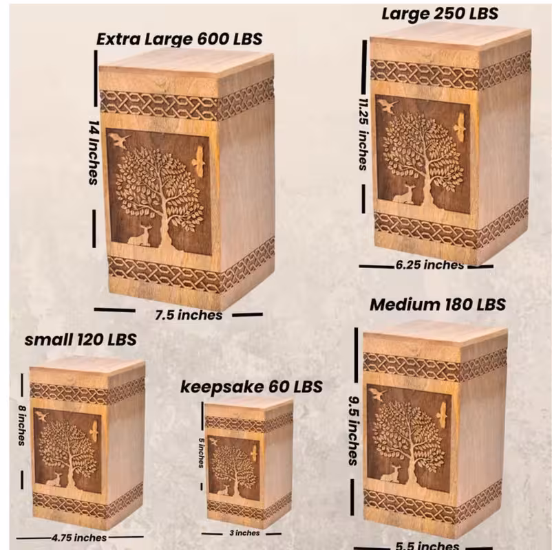 thumbnail image 4 of Beautiful Urn for human ashes wooden urn for burial of your loved one The Tree of life personalized urns box customise ashes box, 4 of 5