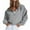 001 Gray, variant on Htigea Womens Cropped Hoodies Y2k Jackets Casual Loose Hooded Sweatshirts Thin Fleece Long Sleeve Coats with Pockets Beige S