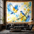 thumbnail image 6 of Floral Garden Birds with Interacting Flowering Branches Upper, Mystical Fantasy for Space Lovers, Galaxy Room Decor, Mother'S Day Gift, Tapestry Wall Hanging for Bedroom and Dorm, 6 of 7