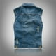 thumbnail image 4 of pstuiky Camisetas sin mangas para hombre, Chaqueta vaquera informal de moda con solapa y sin mangas de color liso para hombre Chaleco de hombre xxl, 4 of 9
