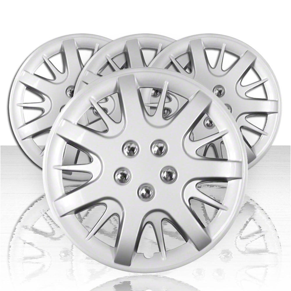 Set of Four 16" Silver Hubcap Wheel Covers for 2000-2003 Chevy Impala (Push-on)