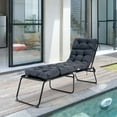 thumbnail image 2 of Costway 2 Pcs Coussin de Chaise Longue 73 Pouces Coussin Rembourré pour Fauteuil Inclinable Intérieur Extérieur Gris, 2 of 10