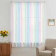 thumbnail image 3 of Colorful Striped Sheer Curtains 45 Inches Long, Rainbow Color Stripes Light Filering Curtains, Breathable Simi Curtain Privacy Drapes for Kitchen Bathroom Lightweight Small Window Treatment, 3 of 9
