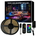 thumbnail image 1 of BUNACET Bande Lumineuse DEL COB RVB+IC de 40 Pi, Bande Lumineuse DEL COB Couleur Rêve Vif avec Télécommande RF, Contrôle par Application, Synchronisation Musicale, Changement de Couleur pour Éclairage de Salle de Jeux, Chambre, Cuisine Ho, 1 of 8