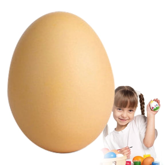 BJBSJSZ 9 Pieces Wooden Fake Eggs for Nesting Boxes, Easter Eggs for Craft Pretend Play Kitchen Accessories for Toddler Kids, Wooden Egg Wood Eggs for Crafts Home Decor