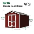 thumbnail image 3 of Little Cottage Co. 8x16 Classic Gable Shed with Floor, Outdoor Wood Storage Shed Do-It-Yourself Precut Kit, 3 of 14