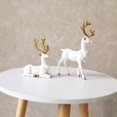 thumbnail image 4 of 2 Styels 3d Geometric Deers Statues White Reindeer Sculptures With Antlers Figurine Decoration Home Office Table Ornament, 4 of 4