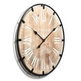 thumbnail image 4 of Large Wall Clock,24inch/32inch Round Oversized Ancient with Roman Numeral Style Wood Clock Indoor Vintage Country Farmhouse Decorative,Wall Clock for Home,Living Room,Dining Room, 4 of 8