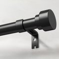 thumbnail image 1 of Barra de cortina IFELS, resistente, de 71 a 122 cm, ajustable, de metal negro, 1 of 7