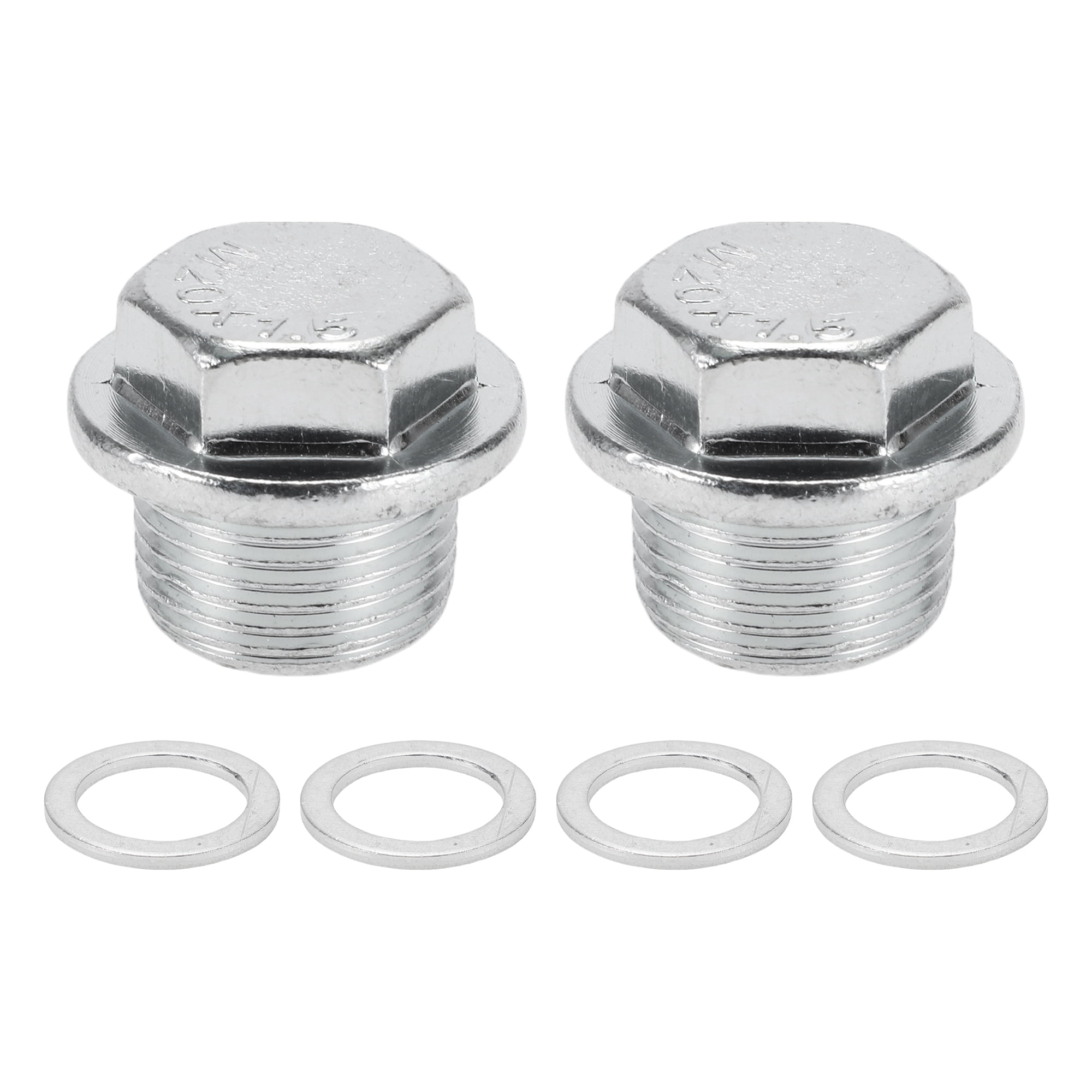 2-Pack M14x1.5 Magnetic Oil Drain Plug With Gaskets - Universal Anti-Leak Replacement Plug