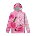 thumbnail image 4 of Sudadera con capucha con estampado 3D de peonías y rosas para hombre y mujer, estilo Harajuku, con estampado floral, informal, para primavera y otoño, 4 of 5
