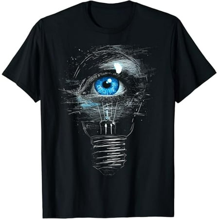 

Eyes Abstract Drawing Art Light Bulb Graphic Motif T-Shirt