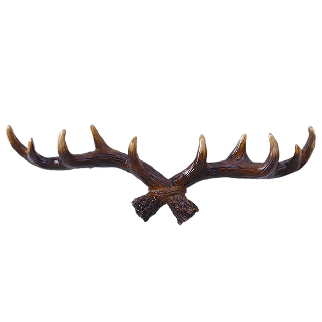 1 perchero de pared con forma de asta, estilo americano, vintage, de resina, para puerta de porche, para abrigos, sombreros, llaves y toallas (estilo aleatorio)