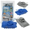 BMC Classic Payton Anti-Aircraft Tanks - 4pc Blue & Gray Plastic Army Vehicles