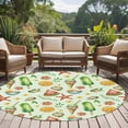 thumbnail image 5 of Summer Style Round Living Room Rugs 8 ft, Watercolor Lemon Starfish Popsicle Shell Washable Large Area Rug with Non-Slip Sturdy Edge Binding Round Carpet for Dining Room Kitchen Office, 5 of 9