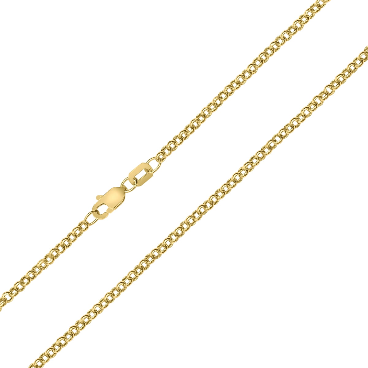 10k Sparkle Cut Rolo Chain Necklace Jewelry Gifts for Women in White Gold Yellow Gold Choice of Lengths 16 18 20 and 1.9mm 2.3mm 
