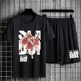 thumbnail image 2 of Chándal de Anime Slam Dunk para hombre, camiseta de Hanamichi Sakuragi, 100% algodón, camisetas de gran tamaño, pantalones cortos informales de Manga, conjunto de 2 piezas, 2 of 4