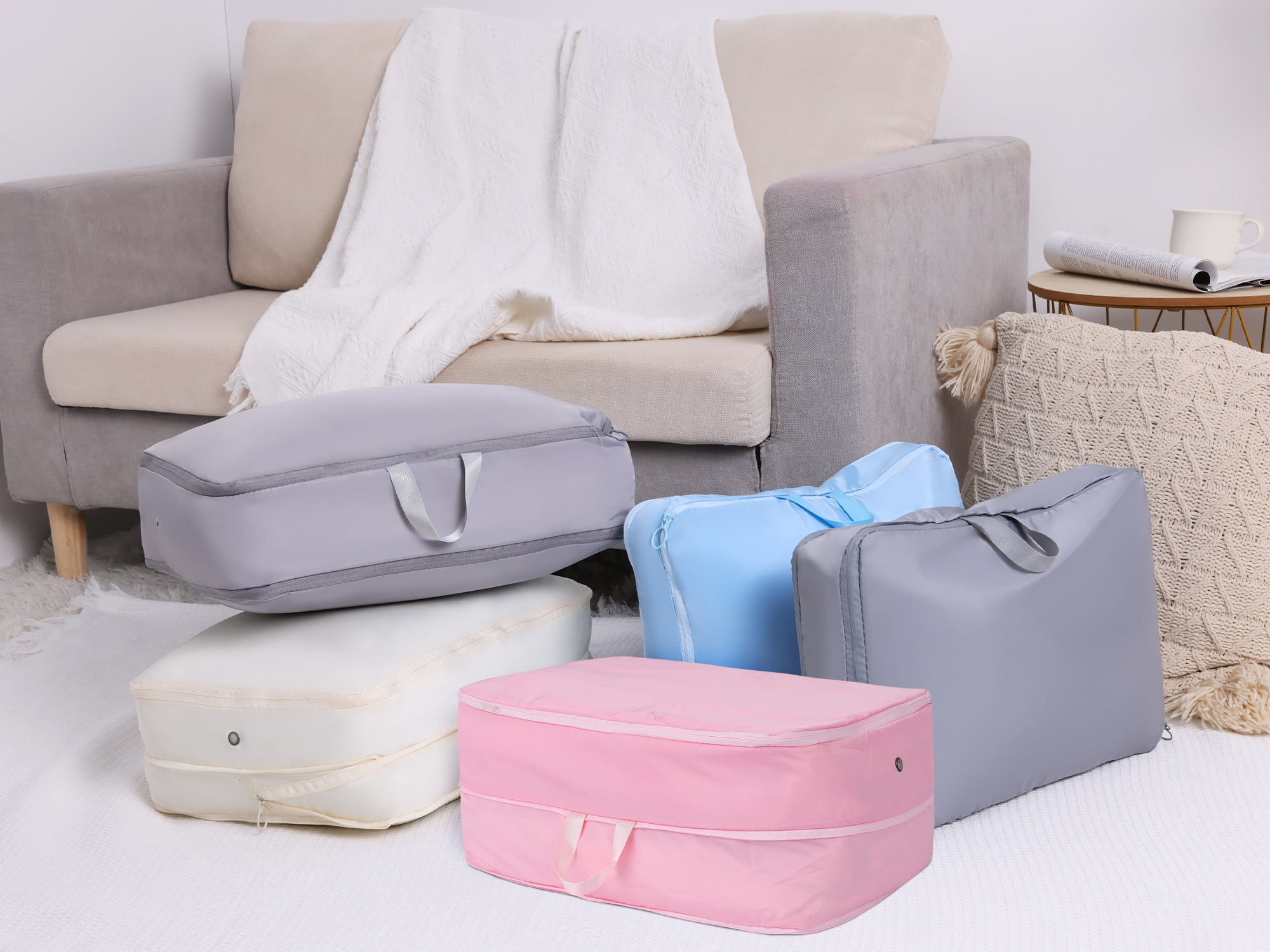Unique Bargains 1 Pack Clothes Storage Bags Moving Bags Pink 15.5*12*7in