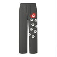 thumbnail image 4 of Aueoeo Women's Jogger Pants Cute Claws Printing Wide Leg Pants High-Waisted Drawstring Casual Sweatpants With Pockets Dark Gray S, 4 of 4