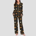 thumbnail image 5 of Edvintorg Womens Lounge Set Plus Size Pajamas 2 Piece Long Sleeve Pajama Sets Halloween Printed Loose Pant Pj Sets Loungewear Women Clothing Black S, 5 of 8