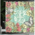 thumbnail image 4 of Ambesonne Saying Shower Curtain, Sketch of Spring Blooms, 69"Wx75"L, Multicolor, 4 of 5