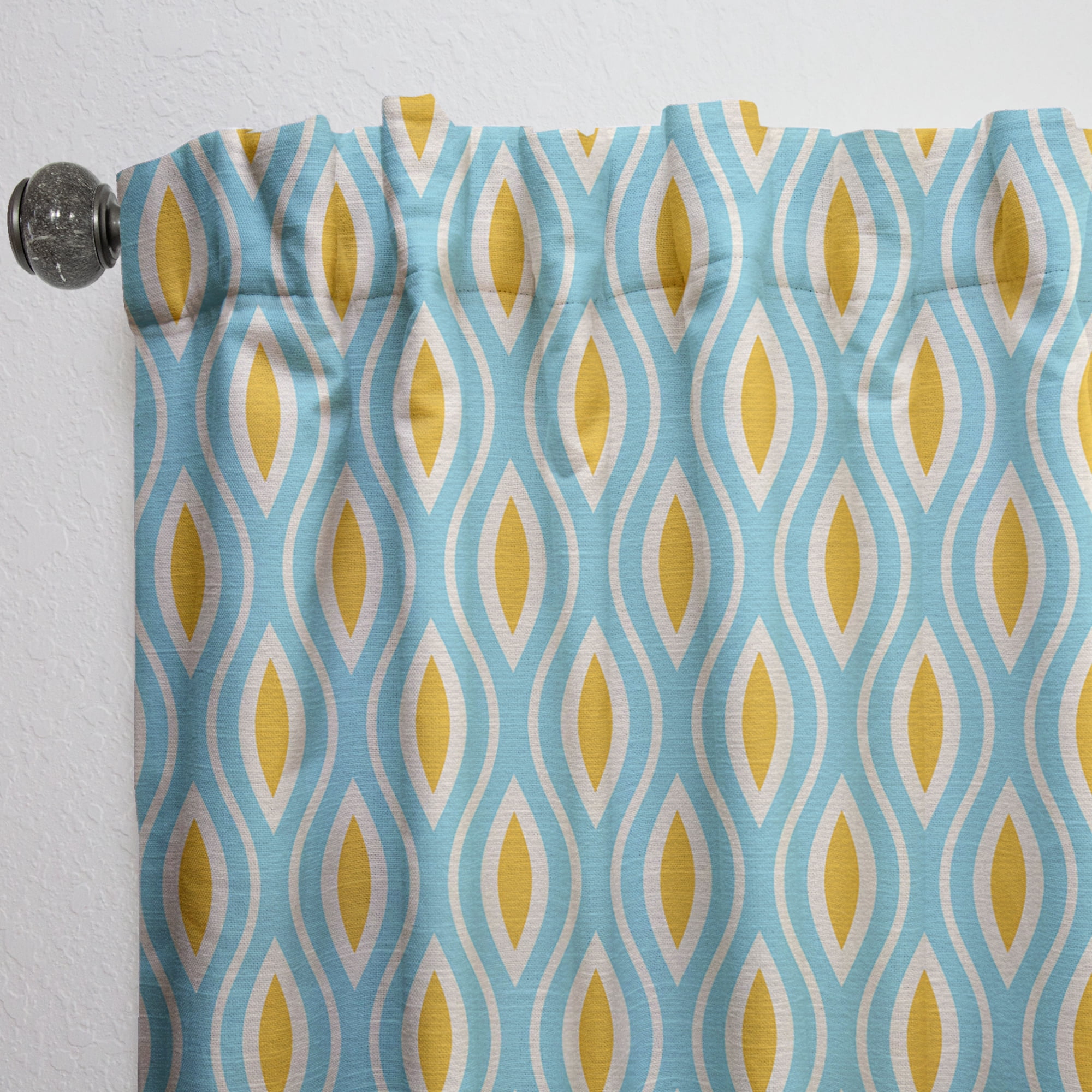 Designart 'Abstract Retro Pattern Design XII' Mid-Century Modern Curtain Panel