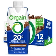 Orgain 20g Grass Fed Clean Protein Grass-Fed Shake- Creamy Chocolate Fudge 11oz, 12ct