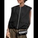 thumbnail image 3 of Chaleco Informal con Cremallera para Mujer, Estilo Cargo, Extragrande, con Dobladillo Fruncido, Sin Mangas, Chaquetas y Tops. Negro L, 3 of 7