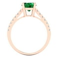 thumbnail image 4 of Clara Pucci 14K Rose Gold 2.21ct Emerald Solitaire with Accents Ring, 4 of 7