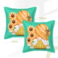 thumbnail image 3 of Bingfone Decorative Pillow Covers 16"X16" Sunflower Gnomes 2 Couch Pillow Cases Modern Farmhouse Covers For Couch Sofa Bed, 3 of 9