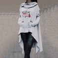 thumbnail image 2 of Sudadera con capucha lisa Gibobby Sudaderas con capucha estampadas con letras de manga larga para Mujer Navidad Gris L, 2 of 5