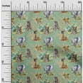 thumbnail image 2 of oneOone Cotton Cambric Olive Green Fabric Animal Dress Material Fabric Print Fabric By The Yard 42 Inch Wide, 2 of 4