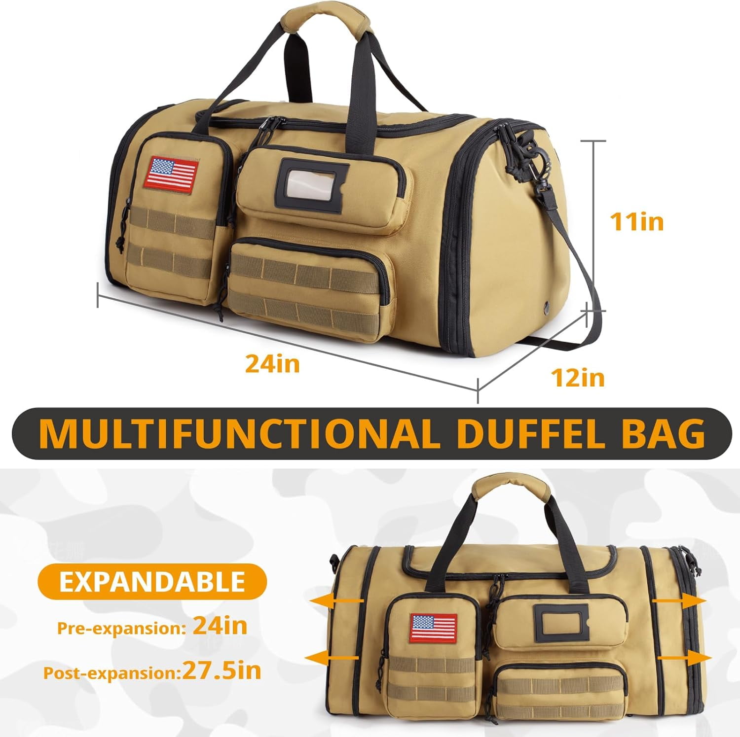 TRIPGEAR 58L Sports Travel Duffle Bag With Shoes Compartment,Water Resistant Sports Gym