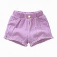 thumbnail image 4 of Kaprioy Girls Denim Shorts Toddler Girls Summer Cozy Casual Ripped Jeans Shorts Baby Kids Solid Color Daily Wear Denim Short Pants, 4 of 5